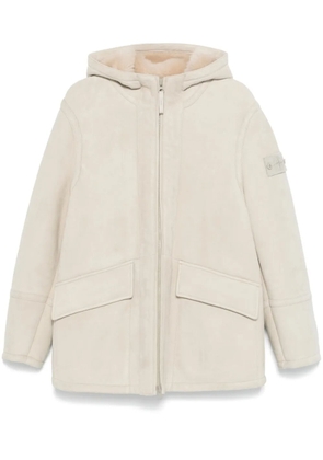 Stone Island hooded suede jacket - Neutrals