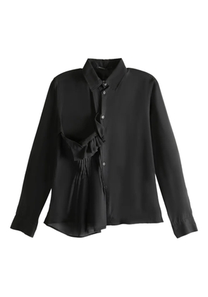 Yohji Yamamoto pleated ruffle shirt - Black