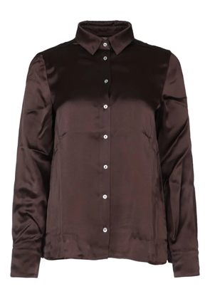 I BLUES satin button-up shirt - Brown