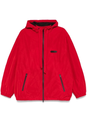 Lanvin logo-patch windbreaker - Red