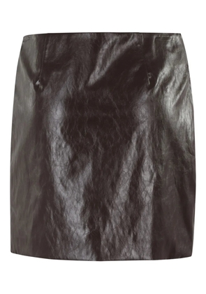 Federica Tosi draped leather-effect mini skirt - Brown