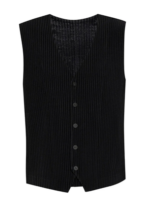 Homme Plissé Issey Miyake pleated button-down waistcoat - Black