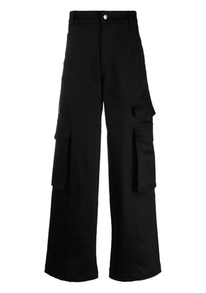 GCDS logo-patch cargo trousers - Black
