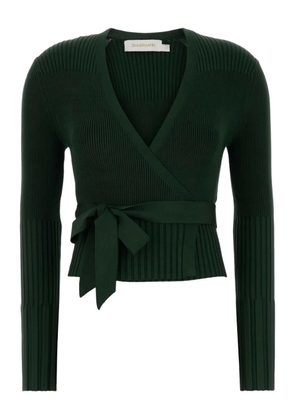 ZIMMERMANN tie-waist ribbed cardigan - Green