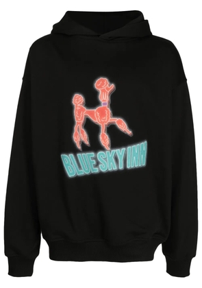 BLUE SKY INN logo-print cotton hoodie - Black