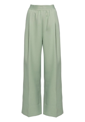 Stockholm Surfboard Club logo-waistband palazzo pants - Green