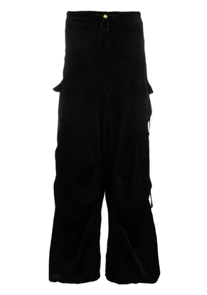 BARROW ribbed wide-leg trousers - Black