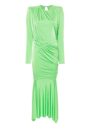 Alexandre Vauthier pleated satin maxi dress - Green