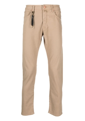 Incotex logo-patch straight-leg jeans - Neutrals