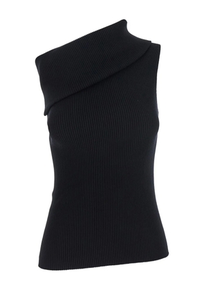 Rick Owens Athena asymmetric ribbed top - Black