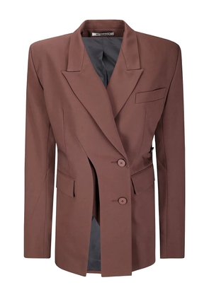 Ottolinger split-detail buttoned blazer - Brown