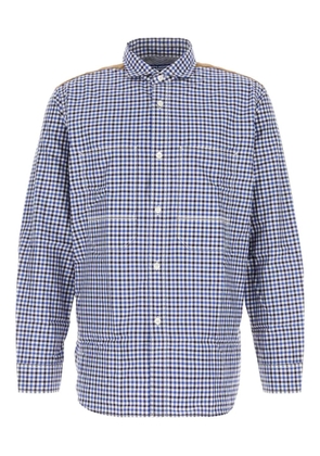 Junya Watanabe MAN panelled cotton shirt - Blue
