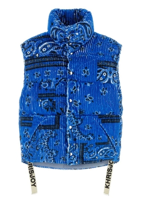 Khrisjoy paisley-print corduroy padded gilet - Blue