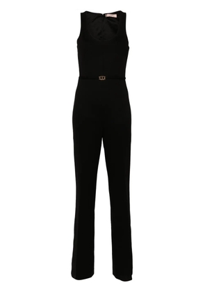 TWINSET logo-plaque flared jumpsuit - Black