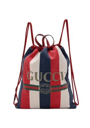 Gucci Pre-Owned logo drawstring backpack - Blue