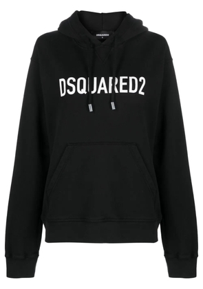DSQUARED2 logo-print cotton hoodie - Black