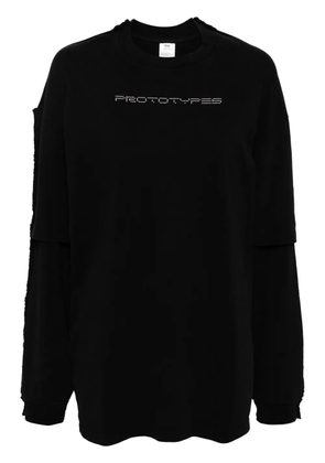 PROTOTYPES logo-embellished layered sweatshirt - Black