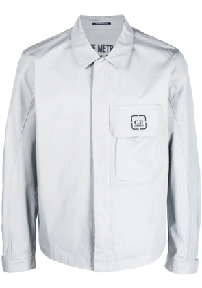C.P. Company logo-print shirt jacket - Grey