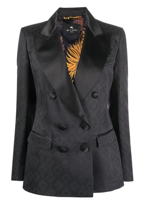 ETRO patterned-jacquard satin blazer - Black