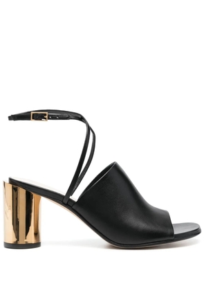 Lanvin metallic-heel 75mm leather sandals - Black