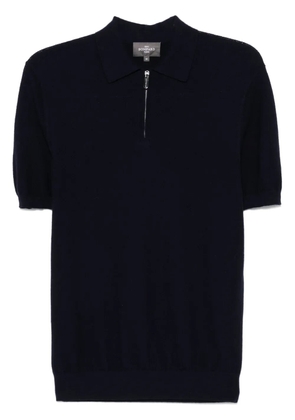 BOMPARD zip-up piqué polo shirt - Blue