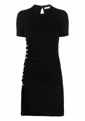 Rabanne rivet-embellished asymmetric dress - Black