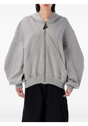 The Attico triangle-zip hoodie - Grey
