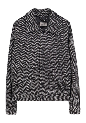 Pence herringbone-pattern buttoned jacket - Black