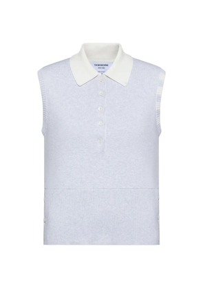 Thom Browne four-bar stitch sleeveless polo shirt - Grey