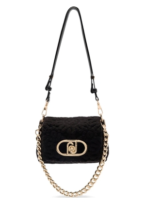 LIU JO small LaPuffy embroidered crossbody bag - Black