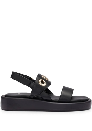 BOSS eyelet-embellishment leather sandals - Black