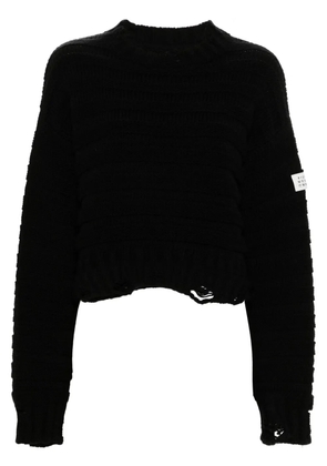 MM6 Maison Margiela distressed chunky-knit jumper - Black