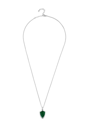 Mateo malachite shield necklace - Silver