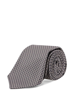 Kiton geometric-pattern tie - Brown