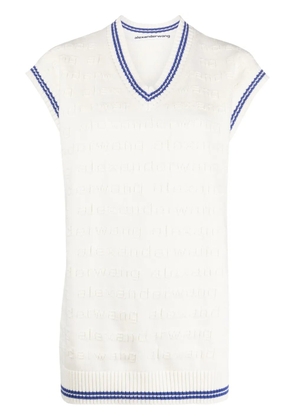 Alexander Wang stripe-detail knitted sleeveless top - White