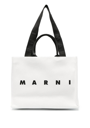 Marni East-West logo-print tote bag - White