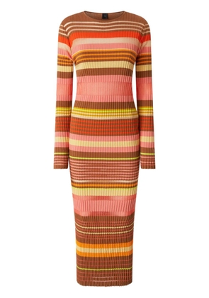 PINKO striped midi dress - Orange