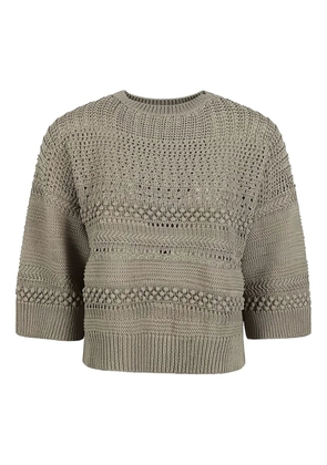 Fabiana Filippi cropped open-knit jumper - Neutrals
