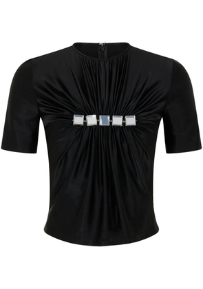 Rabanne gem-embellished draped-effect top - Black