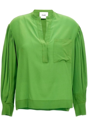 Nude silk blouse - Green