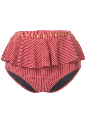 Duskii Venice ruffled bikini bottoms - Red