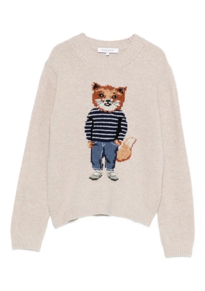 Maison Kitsuné fox-motif sweater - Neutrals