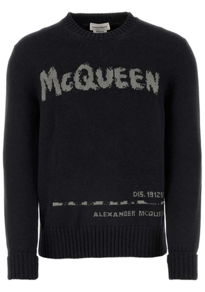 Alexander McQueen intarsia-knit logo sweater - Black