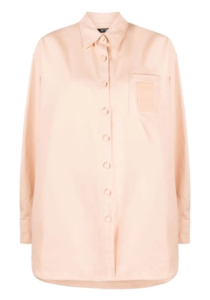 Raf Simons logo-patch oversized shirt - Pink