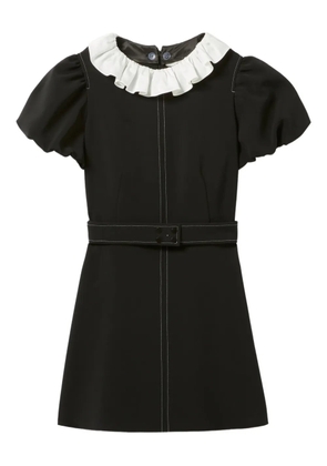 Claudie Pierlot puff-sleeve ruffled-collar mini dress - Black