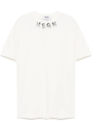 MSGM logo-print T-shirt - Neutrals