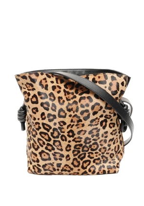 Loewe Pre-Owned 2010-2025s Flamenco leopard knot shoulder bag - Neutrals