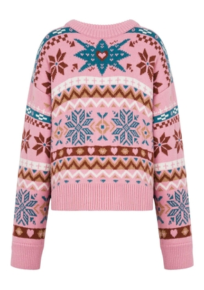 Moschino snowflake fairisle wool sweater - Pink