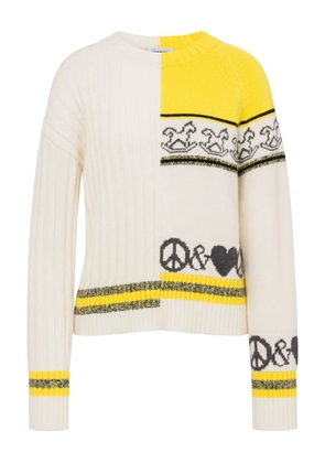 MOSCHINO JEANS patterned jumper - White