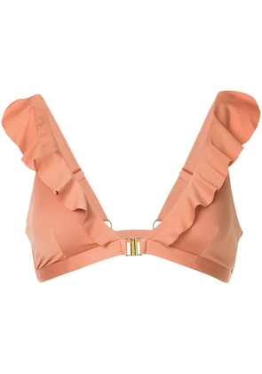 Duskii Spritz ruffled bikini top - Yellow